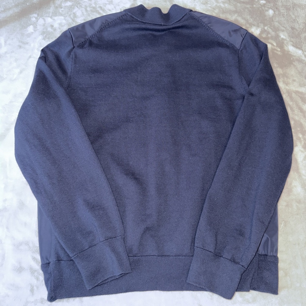 Polo Ralph Lauren Blue Hybrid Knit Nylon Full Zip Sweater Bomber Jacket XL - Picture 12 of 12